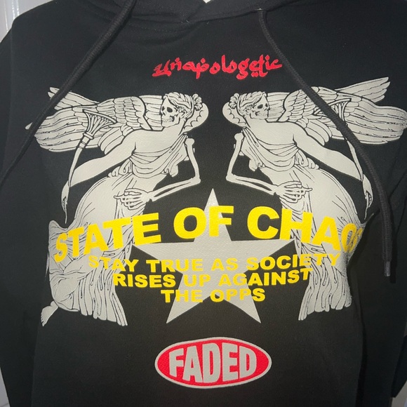 Mens Fashion Nova Unapologetic Hoodie Black & Yellow | Medium - Picture 2 of 8